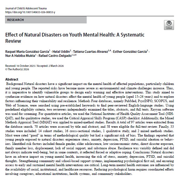 Faculty Publication | Natural Disasters and Youth 