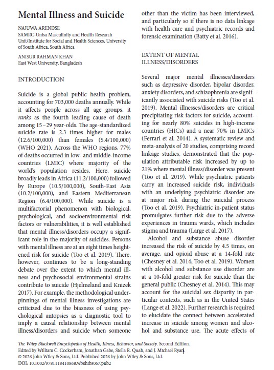 Faculty Publication | Mental Illness and Suicide |